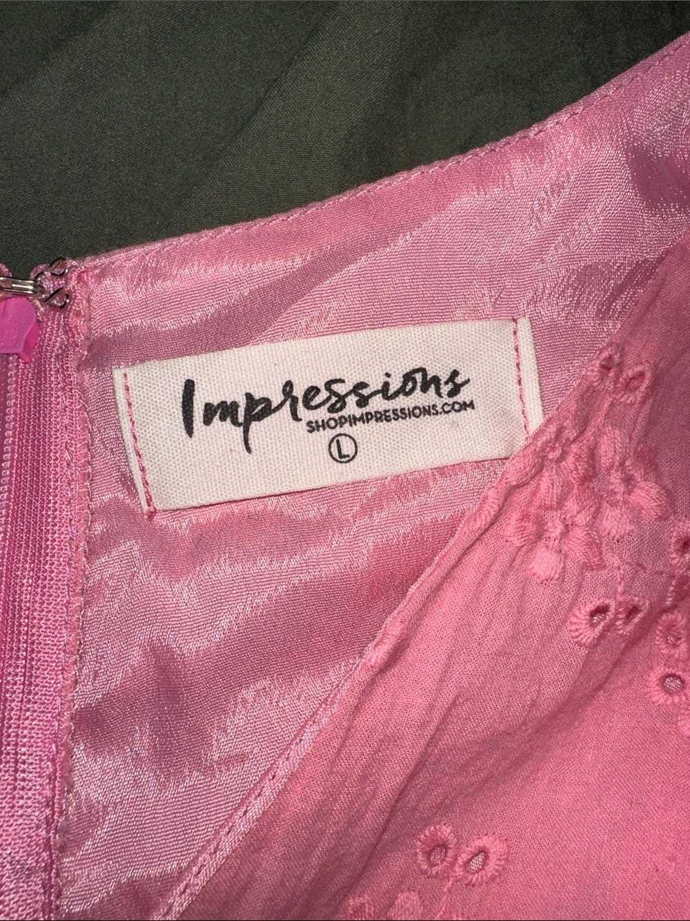 Impressions Pink Eyelet Tiered Ruffle Dress - Picture 2 of 3